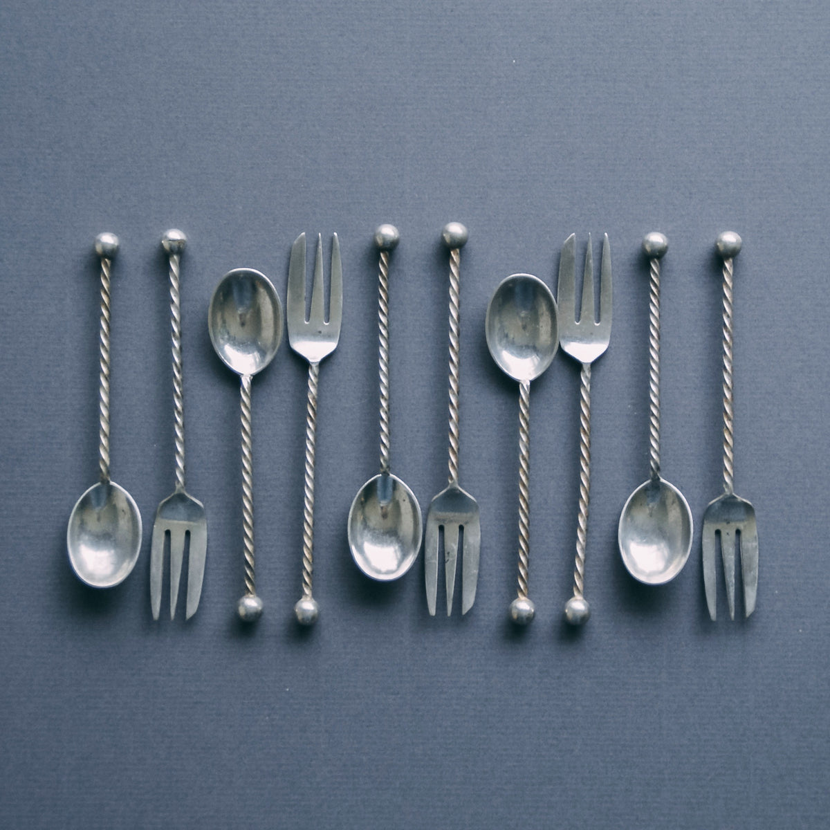 Silver Plated Forks & Spoons (set of 5) by Tafelgeluk | The Oblist