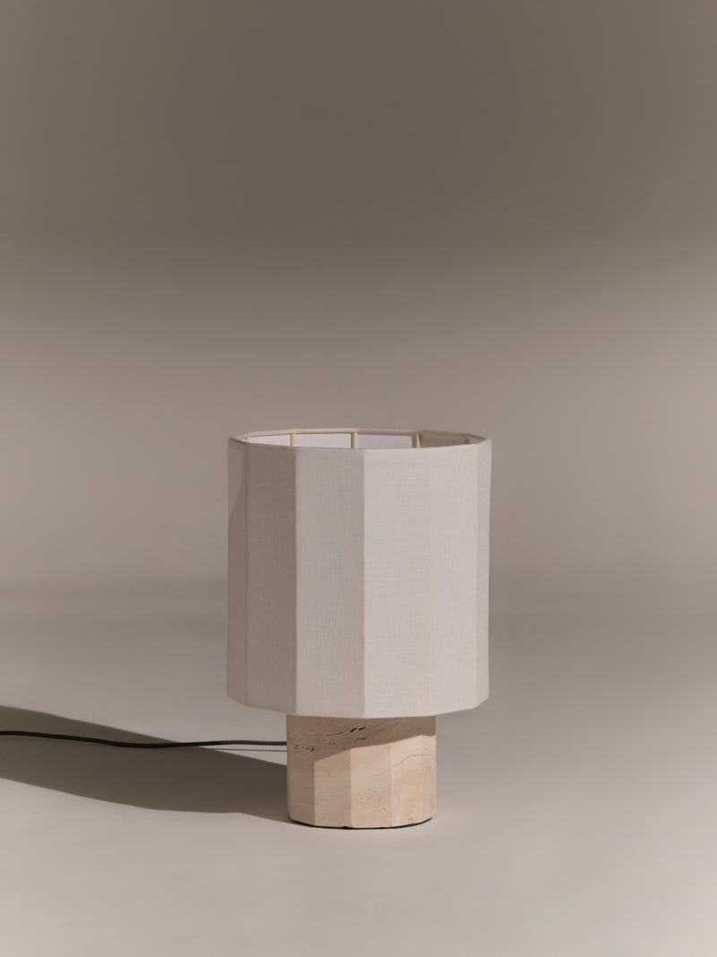 Roma II Dodecagon White Travertine by Nassi Lamps | The Oblist