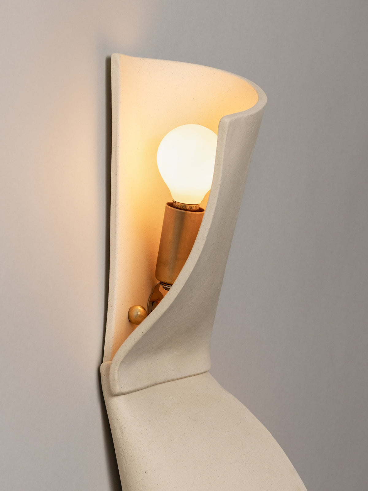 Double Shai Sconce, Bone — additional view