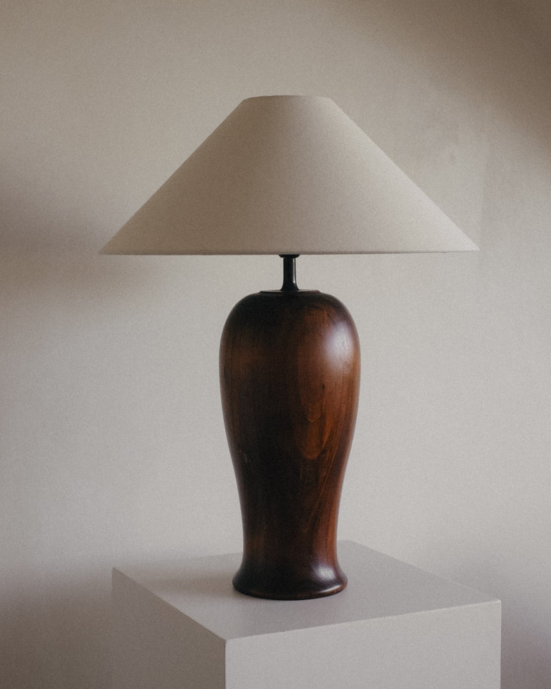  Extra Large Wooden Table Lamp — side angle