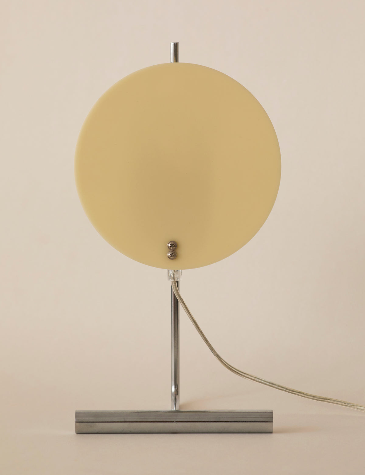 Vintage Habitat Table Lamp with Rotating Disc Shade on Chrome Stem, c. 1990 — view 9