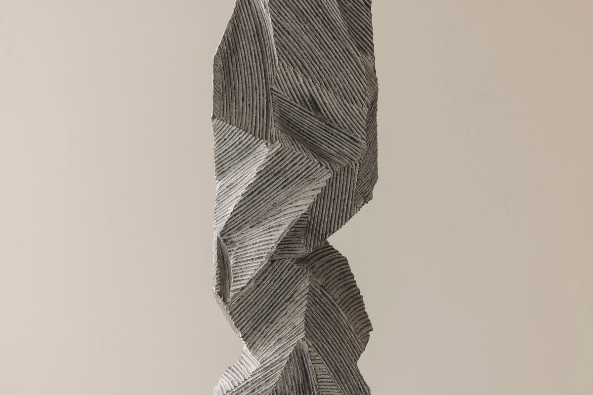 Abstract sculpture Carved from natural stone by Marc Verdoodt, Belgium 1980s. — close-up