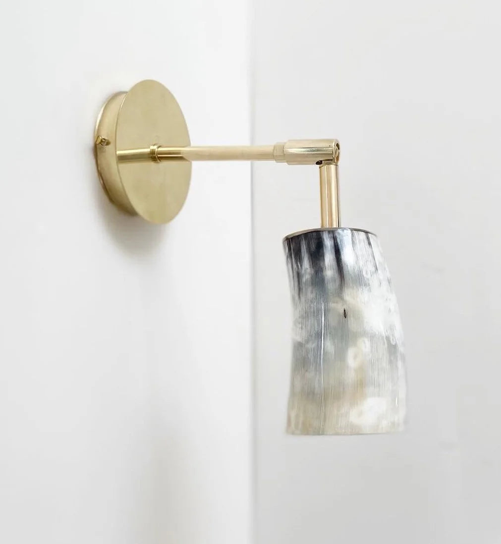 Horn Wall Light in Brass — view 9