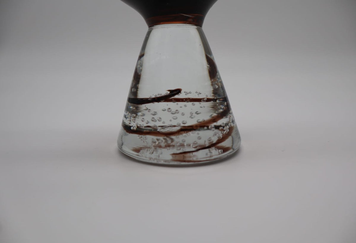 Curated Mid-Century Organic Hand-Blown Glass Sculptural Coupe – 1960s — lifestyle setting