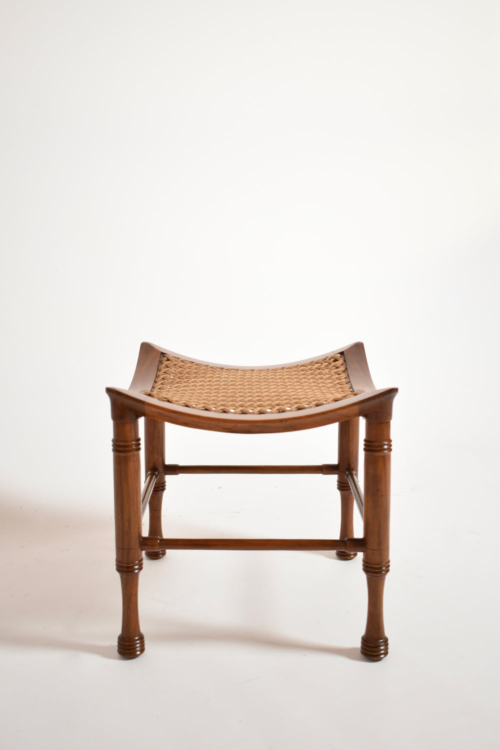 Thebes Arts & Crafts Wooden Stool, 1900s by Barracuda Interiors | The Oblist — handcrafted wood with woven seat