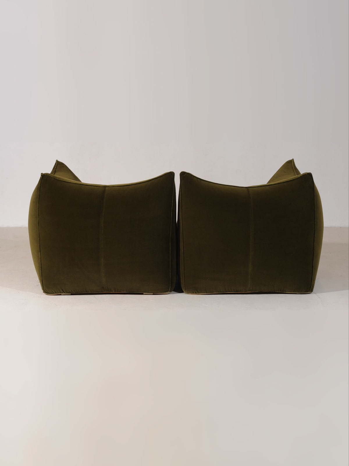 Rare Sectional Sofa 'Le Bambole' by Mario Bellini for B&B Italia, Italy 1971 — back view highlighting soft green upholstery