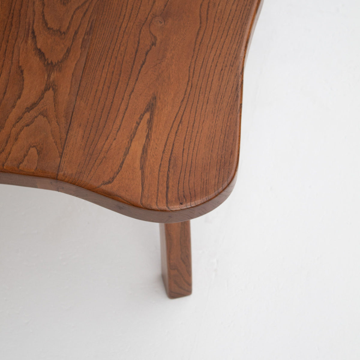 Handcrafted Sculptural Brutalist Solid Elm Side Table — view 10
