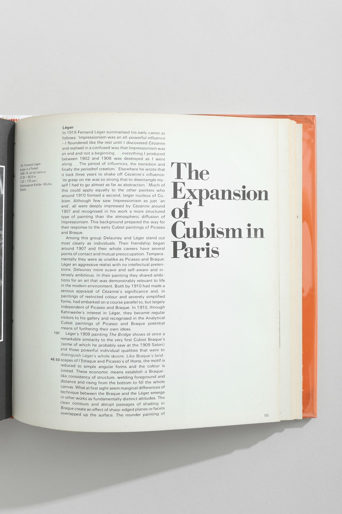 Cubism Book — open view showing text on cream pages