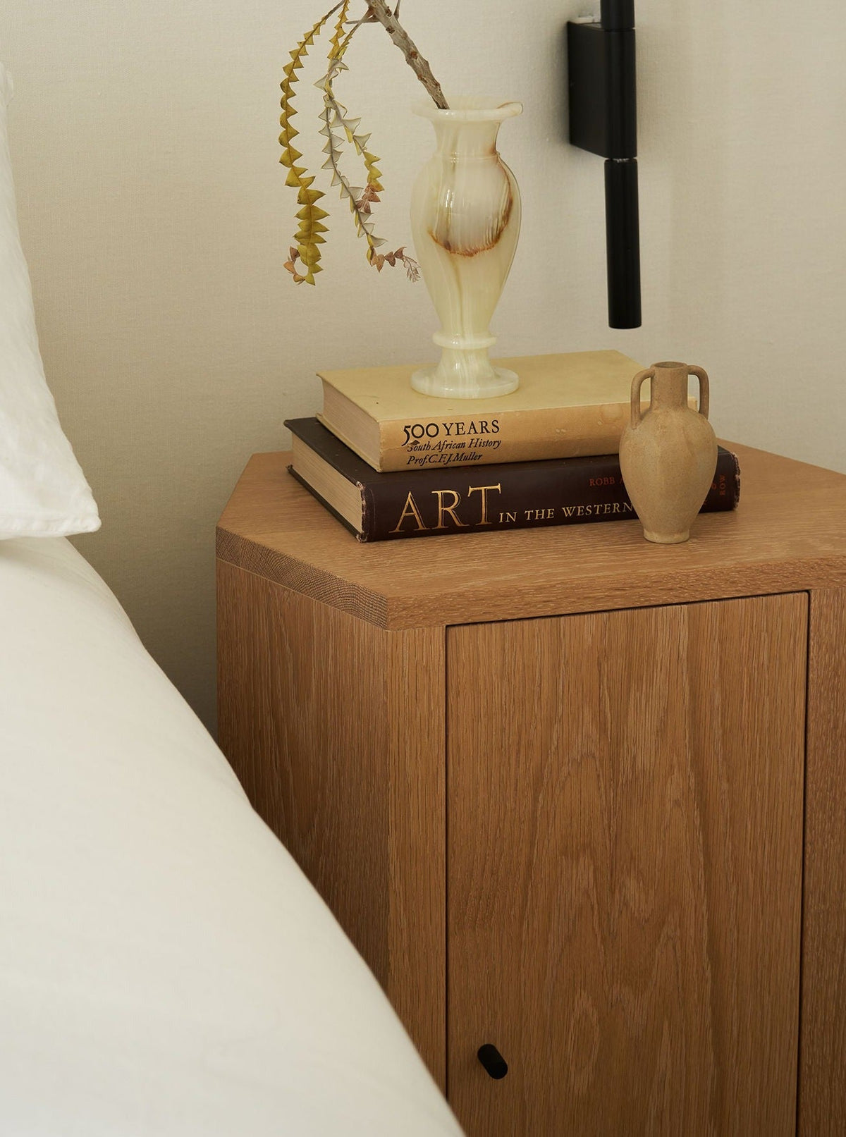 Pair of Park Night Stands in Oiled Oak — lifestyle setting