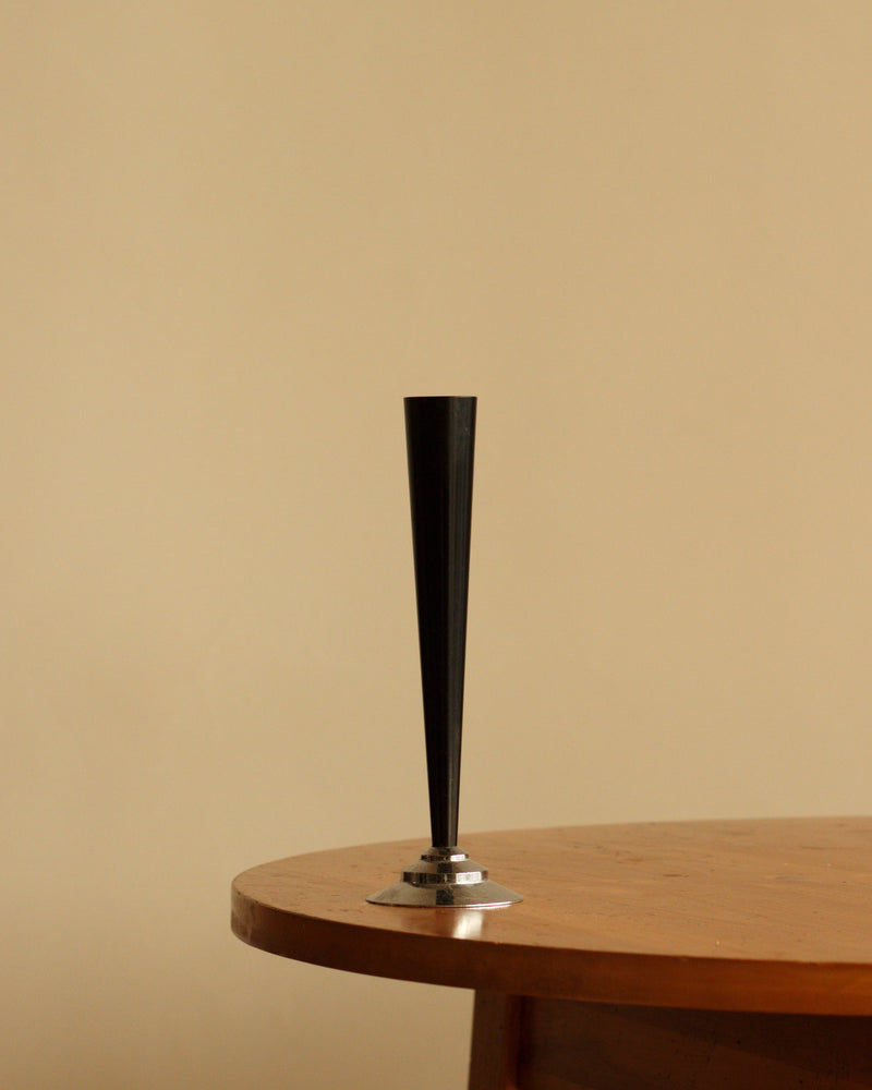 Art Deco Black & Silver Bud Vase by Mansión Luna | The Oblist