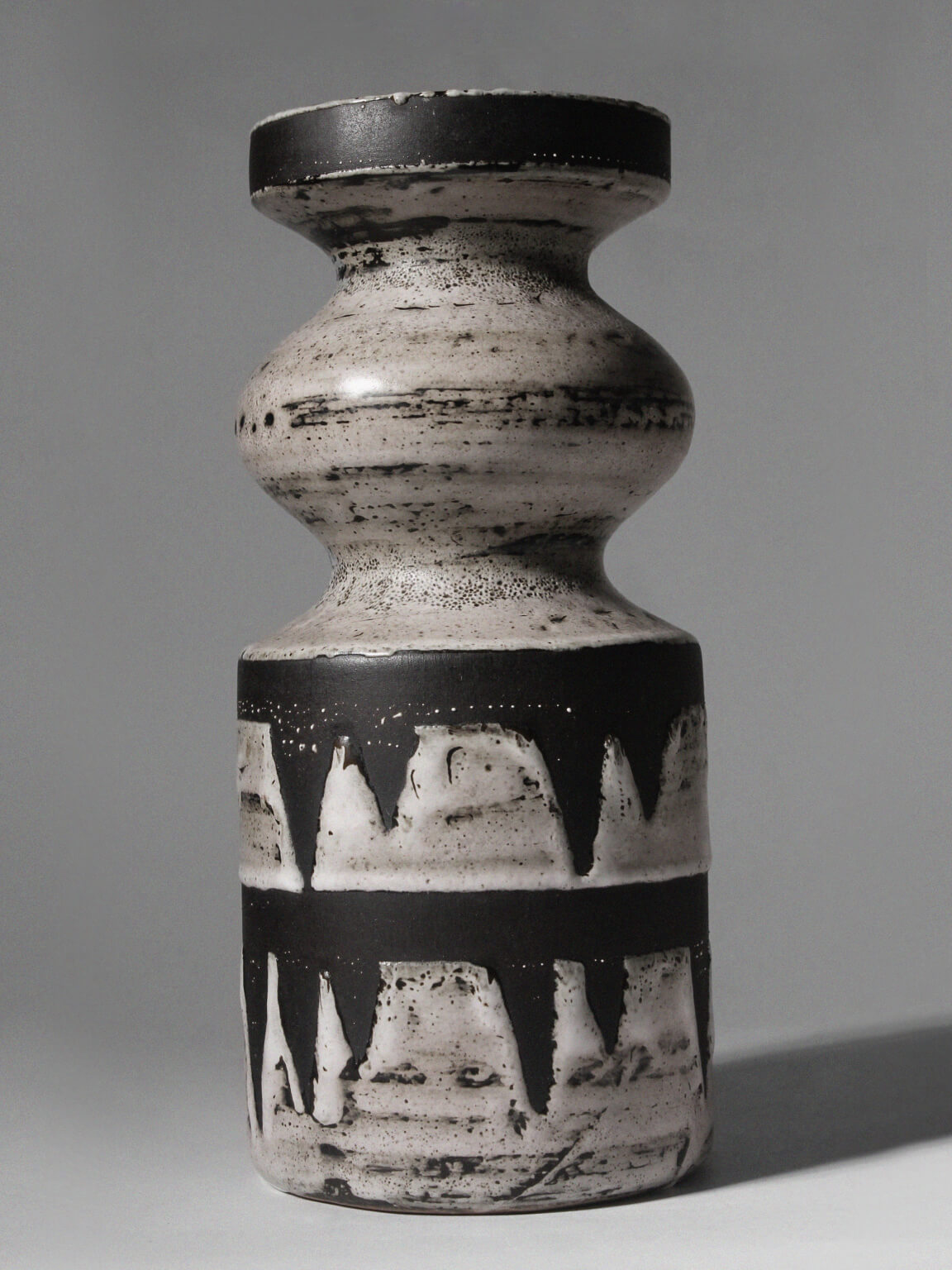 Monochromatic Lava Ceramic Vase, 1960, Germany — detail view