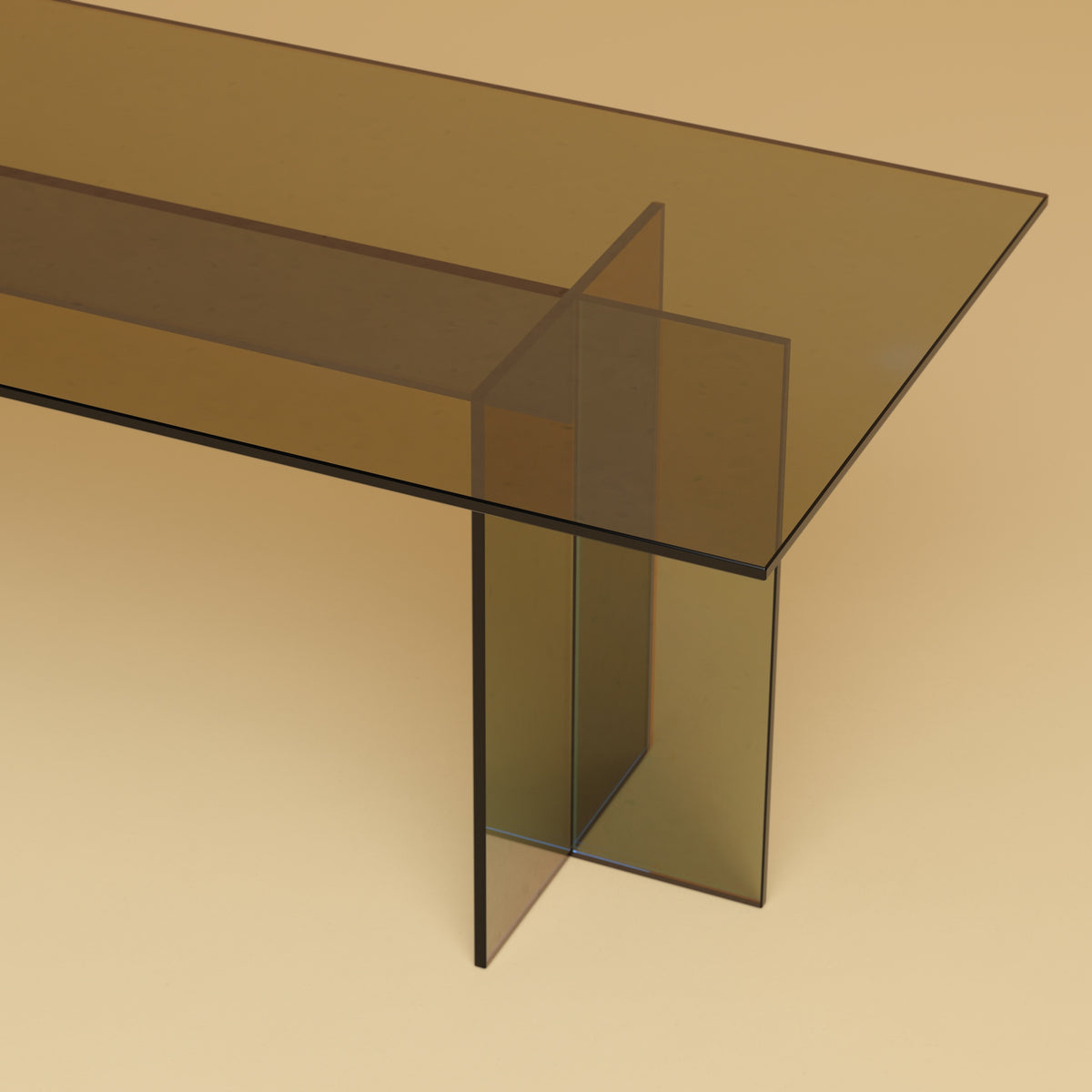 Glass Lounge Table - NOOR Series — side angle