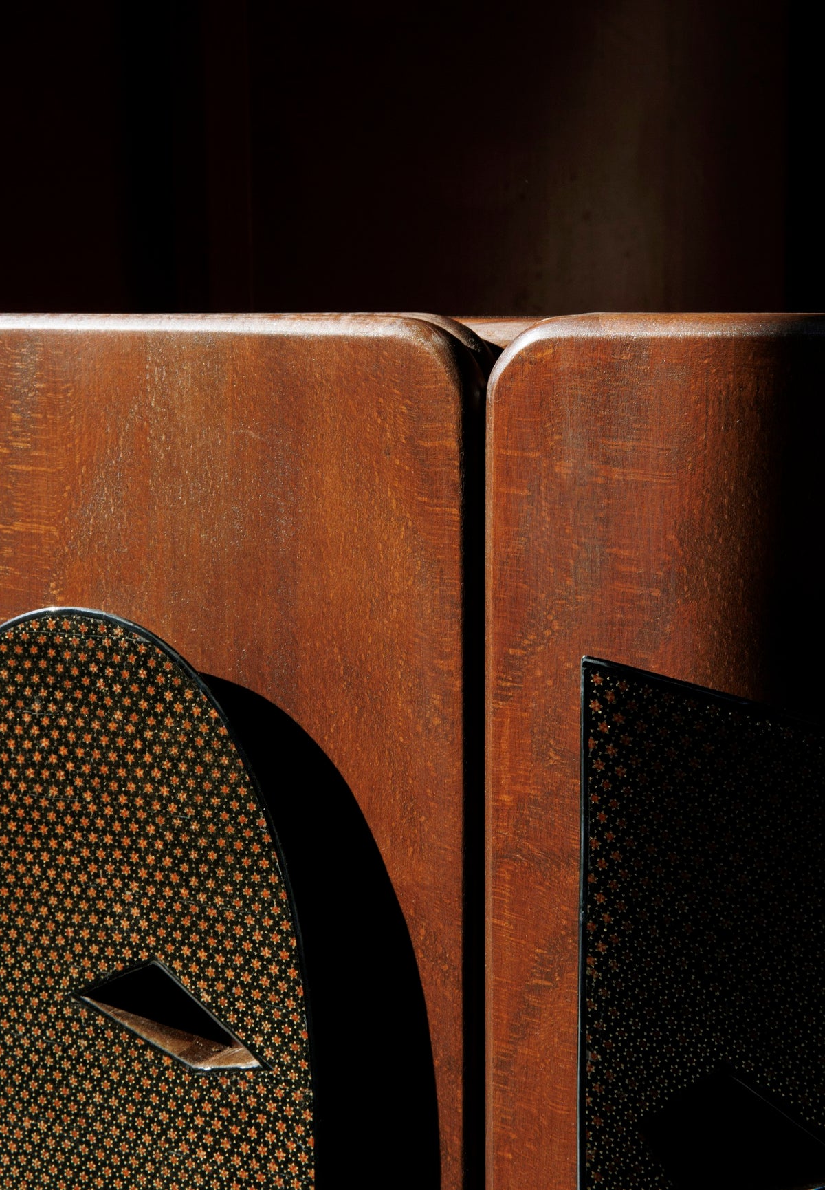 MA I Sideboard – Walnut Finish, Khatam Marquetry Credenza — close-up of marquetry detail