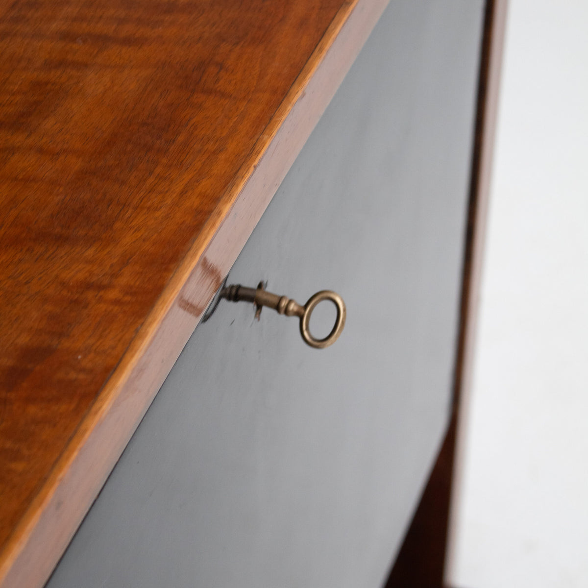 Art Deco Wooden Cabinet with Black Lacquered Door — alternate view