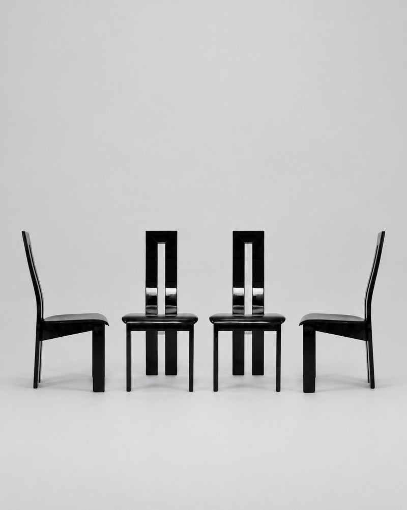 Set of 4 Postmodern Chairs by Pietro Constantini - Italy 1980s by Urban Vintage | The Oblist