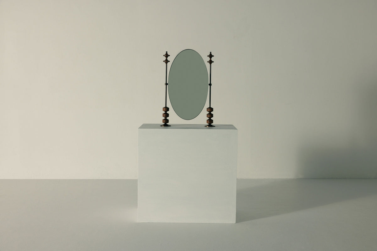 Hour Briar Vanity Mirror — side angle