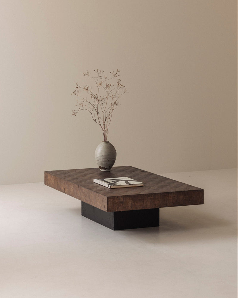 Rectangular Stained Bamboo Coffee Table, France 1960s — detail view