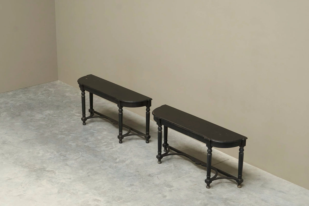 Pair of Ebonized Console Tables Early 19th Century — view 9