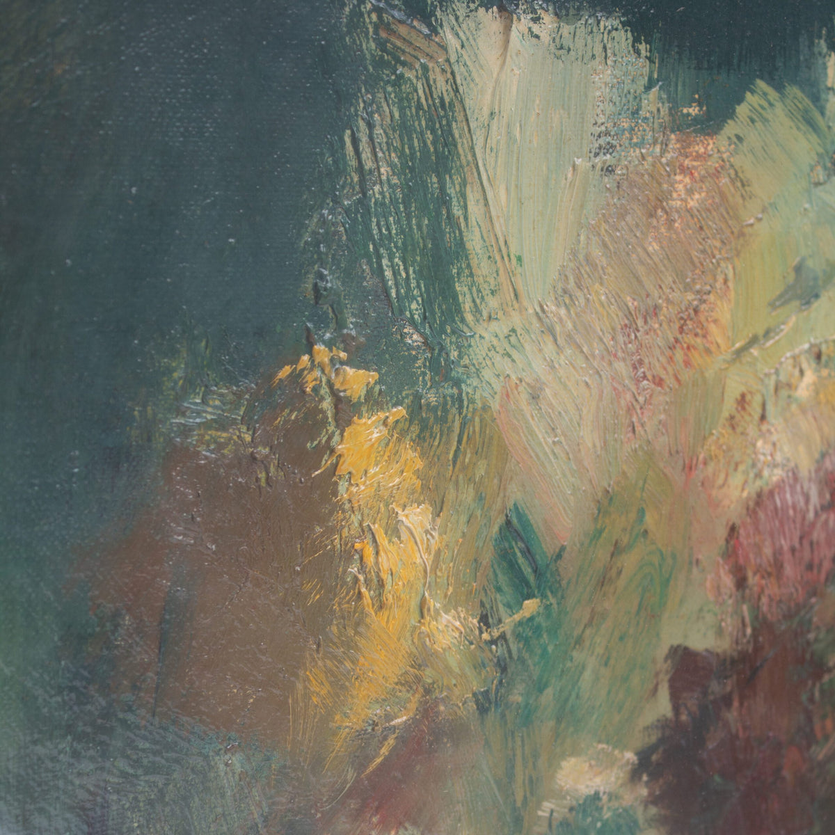 Expressive Abstract Floral Painting by Lamberti Lamberto — detail view