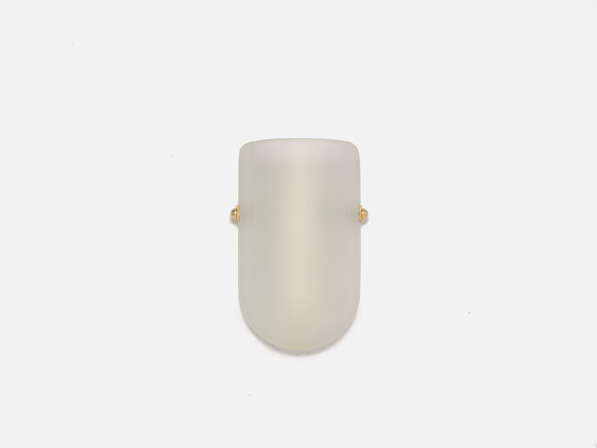 Selene Mezzo Blown Colored Glass Wall Sconce with Etched Finish and Brass Metal Hardware — detail view