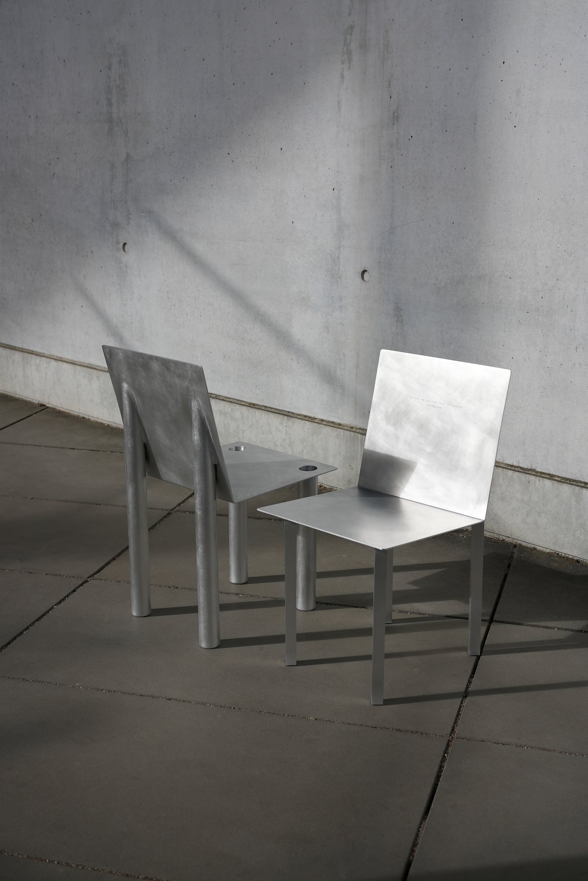 MASTER & MARGARITA — top view of brushed aluminum chair
