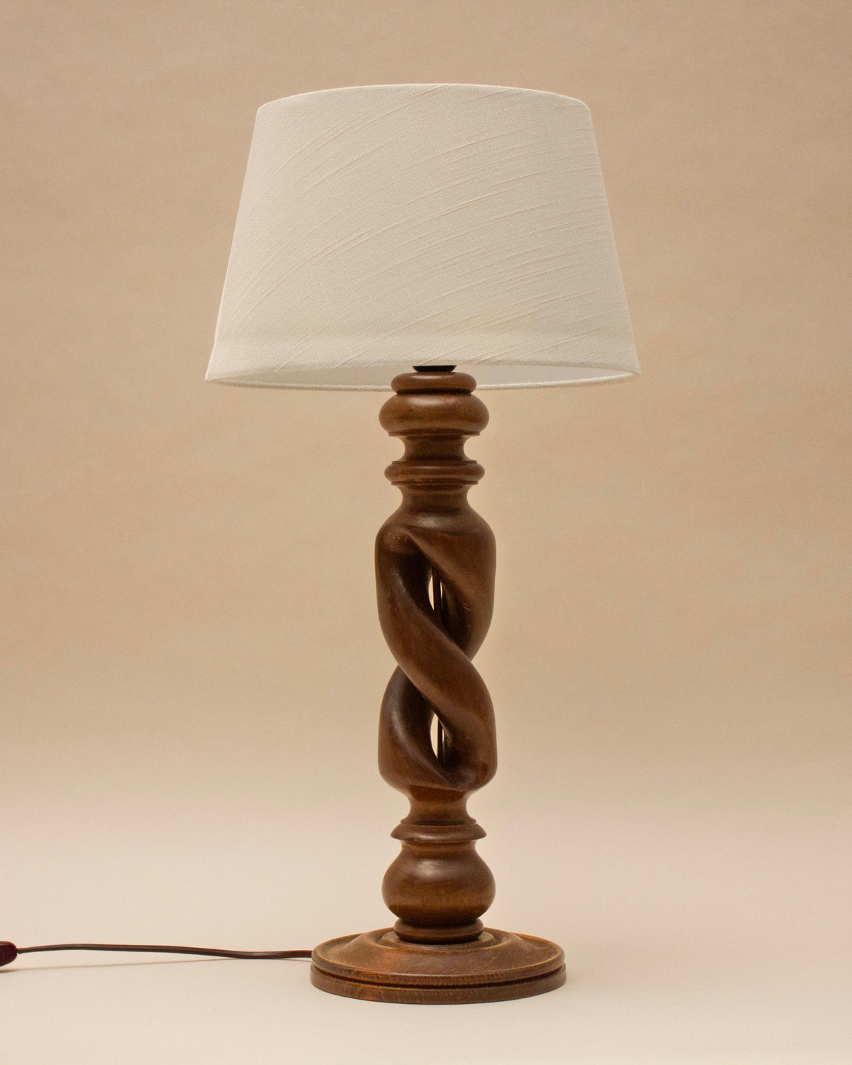 TOLÈDE LAMP by SÒLER | The Oblist — handcrafted wood base, white shade