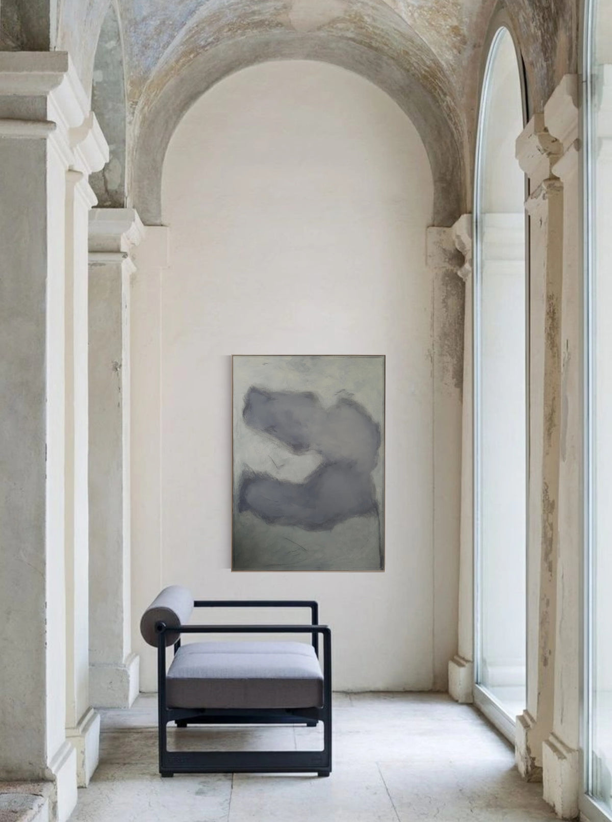 Chrysaora — framed painting in minimalist living room setting