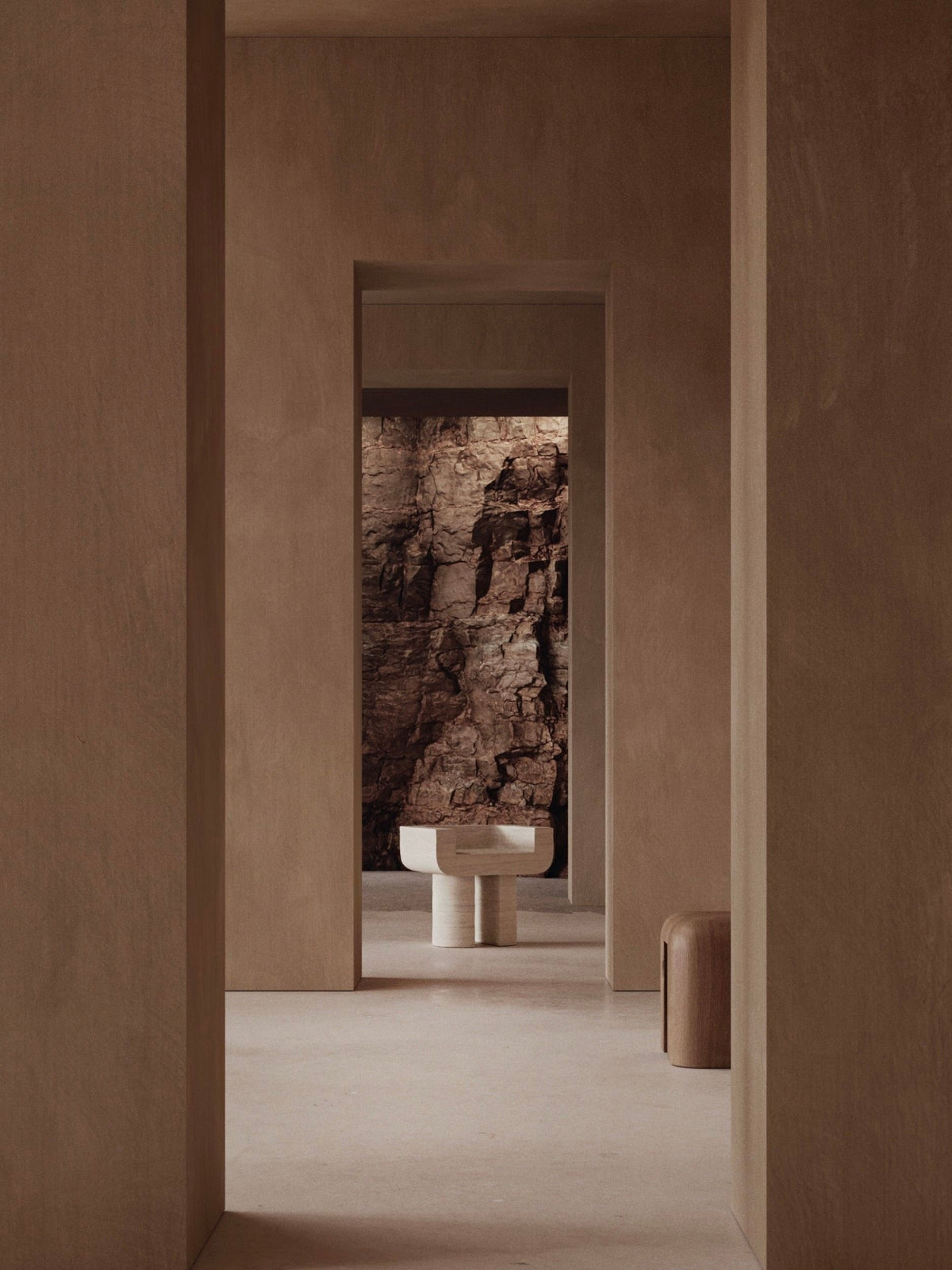 M_001 Chair — view in minimalist interior with textured walls
