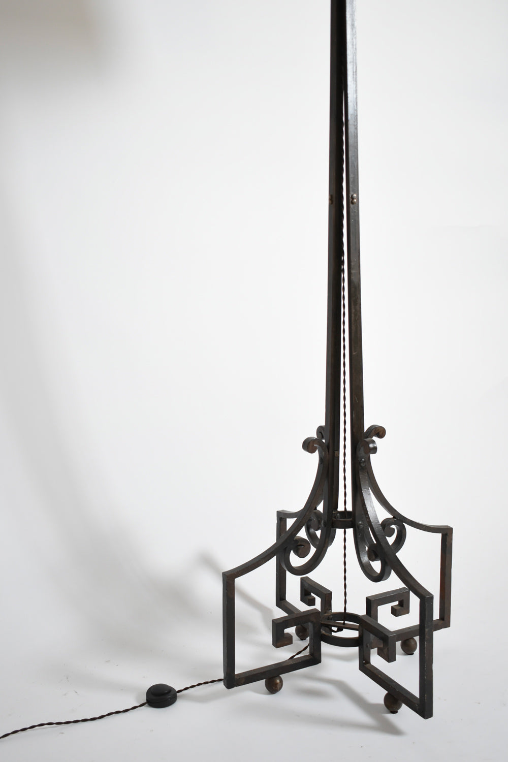 Neoclassical Wrought Iron Floor Lamp, 1960s — close-up
