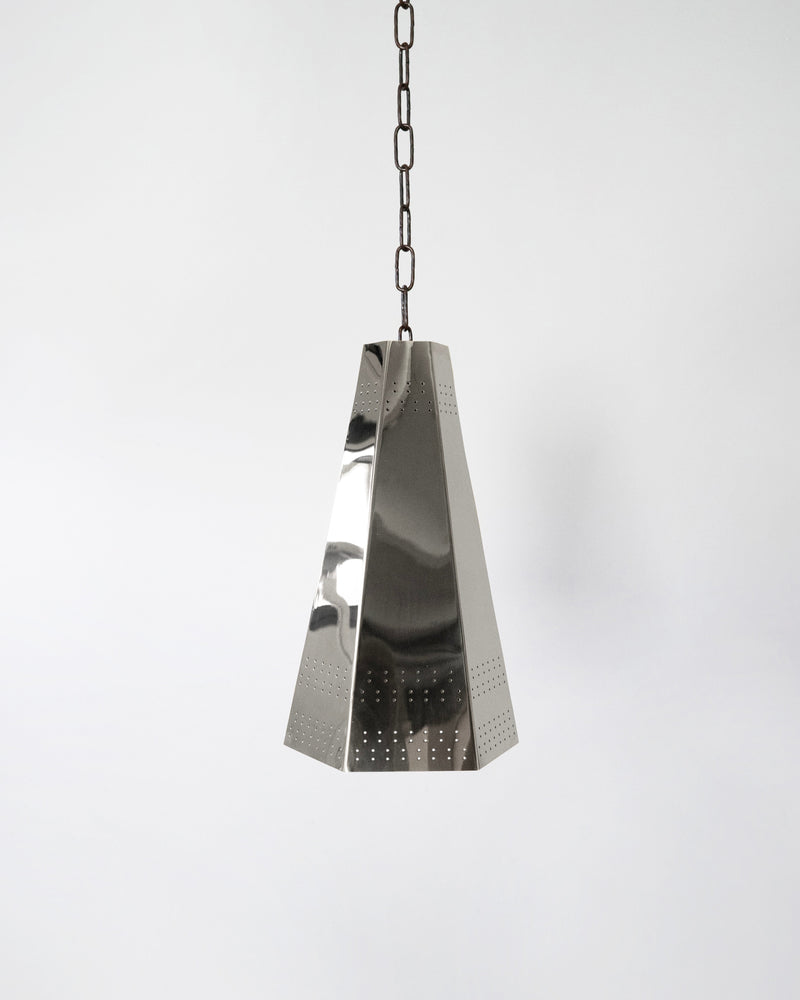 Bowie Ceiling Lamp - Polished Steel by Hein Studio | The Oblist — polished steel pendant light