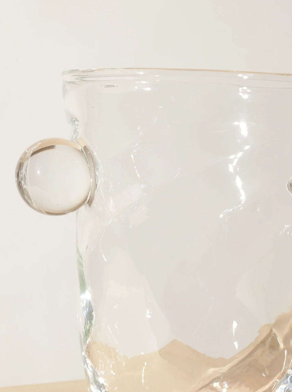 Oliver Vase — side angle highlighting clear glass texture