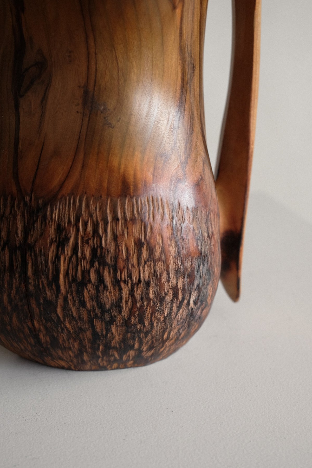 Vintage Handcrafted Wooden Pitcher – Falcon Spain — alternate view