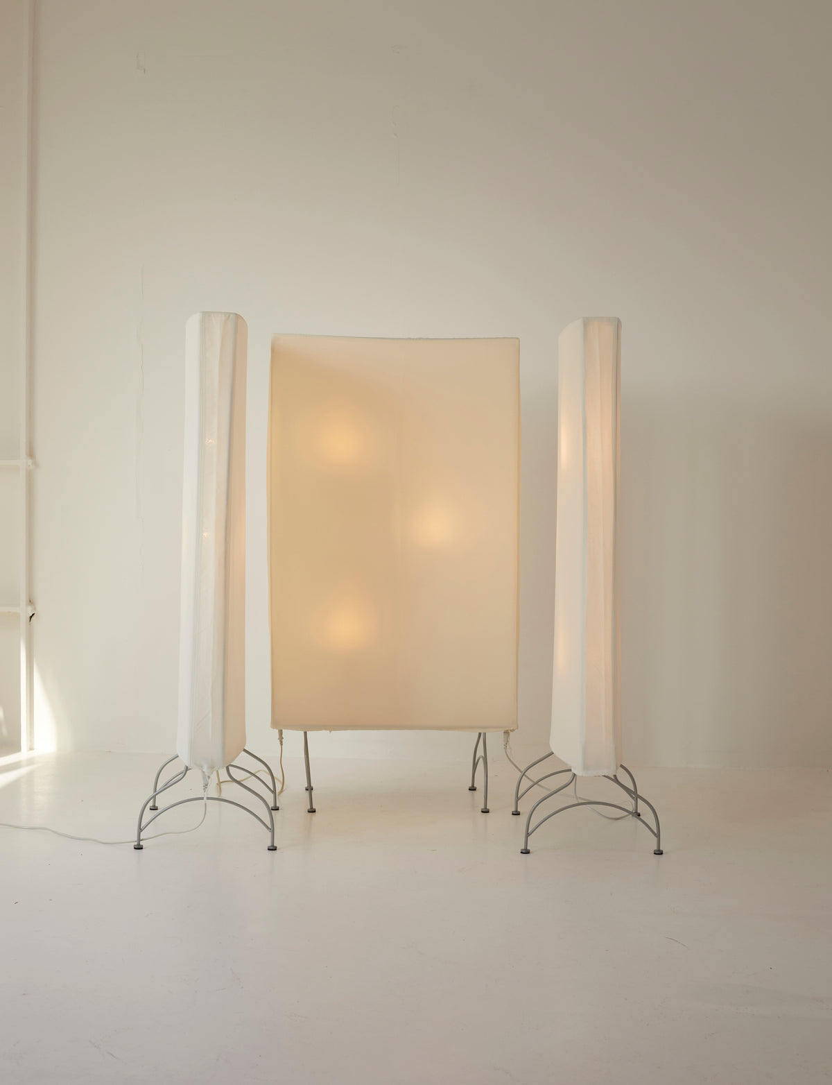 Vintage Dimmable Light Screen / Floor Lamp / Room Divider in Removable Fabric C. 2000 — additional view