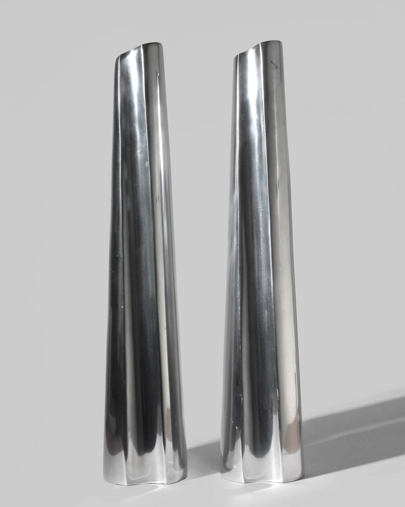 Contemporary Aluminum Extra Tall Vases Set by Vintage Stories | The Oblist