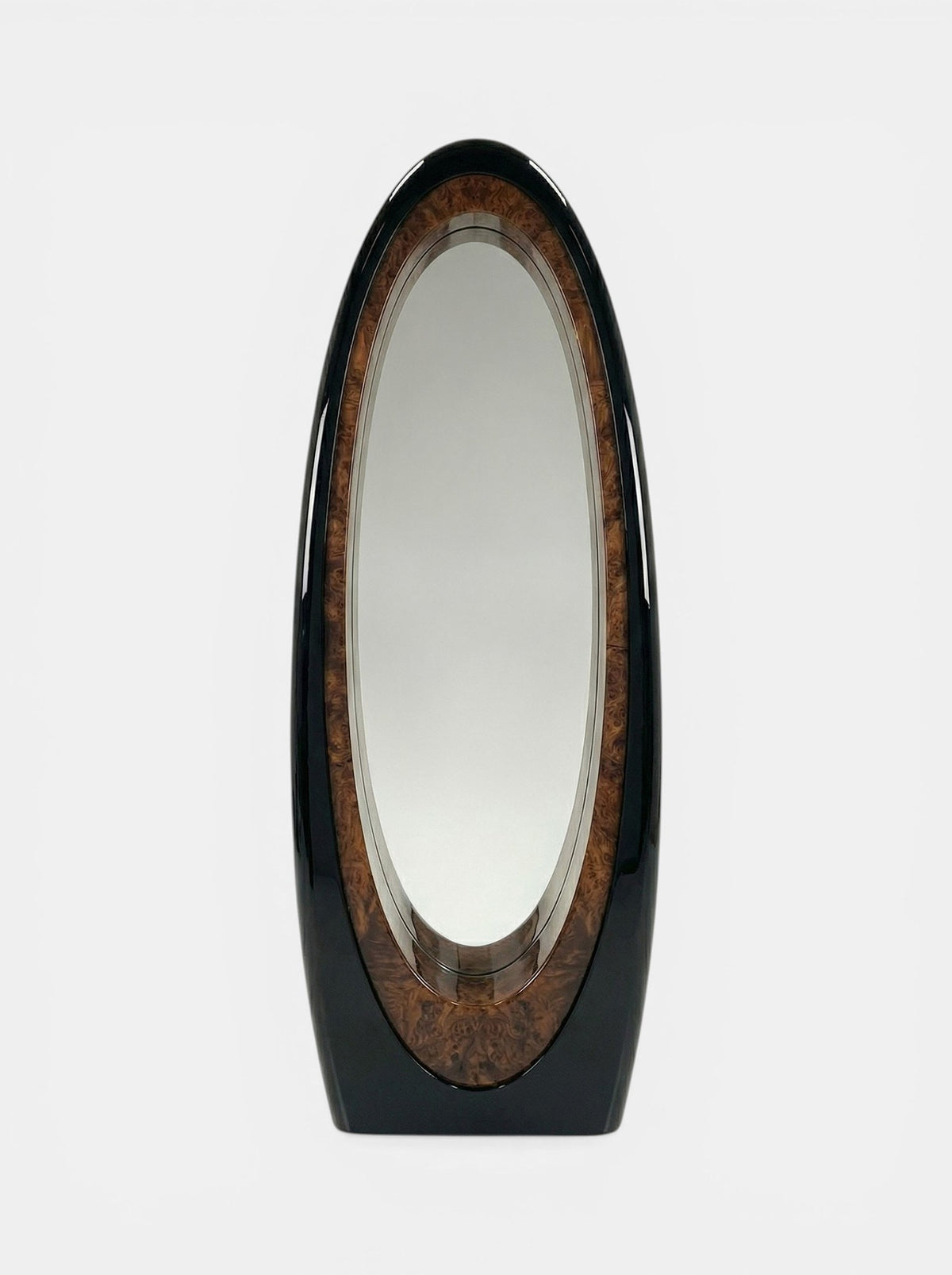 Harch Black And Burl Wood Mirror — detail view