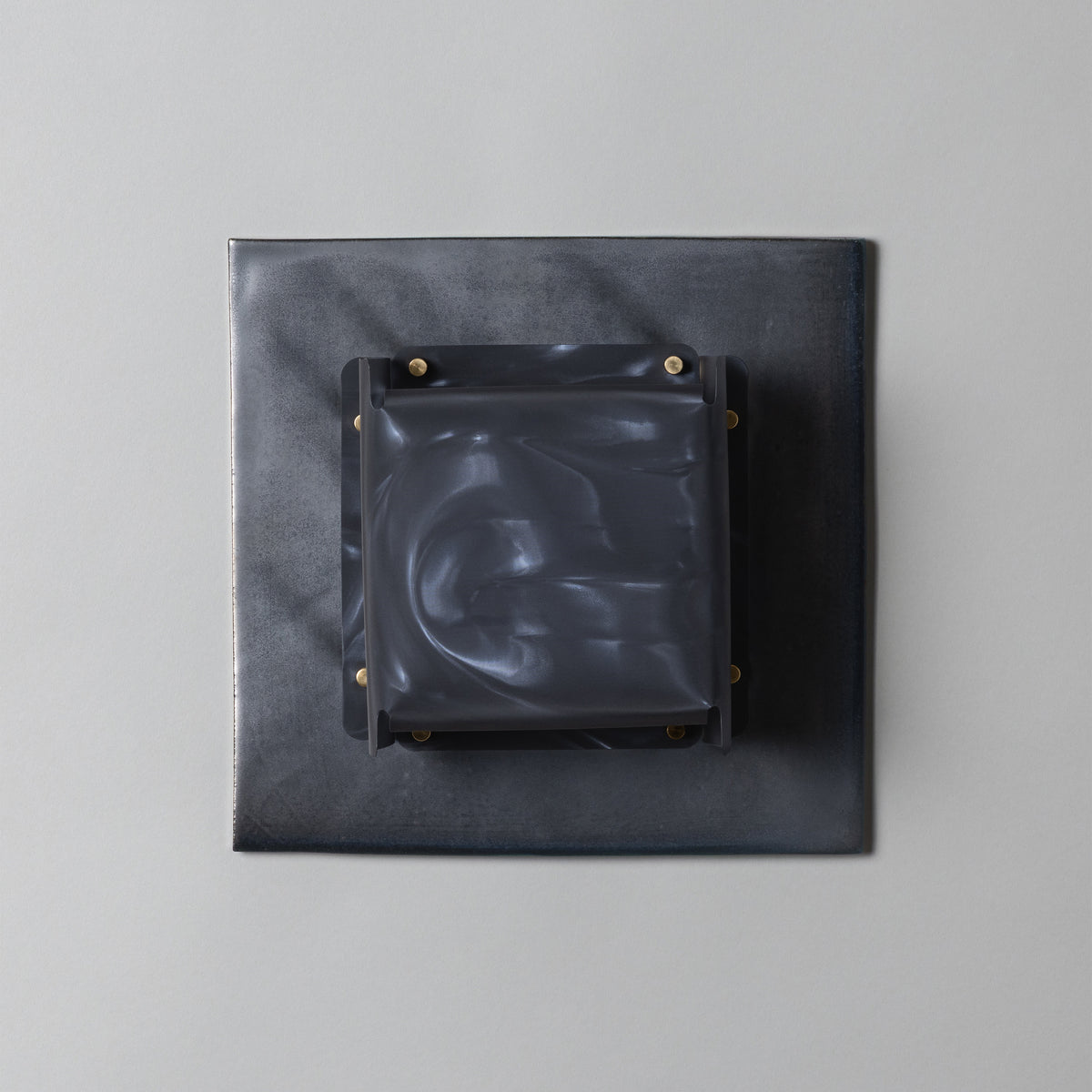Field Square Sconce, Graphite / Moire — detail view