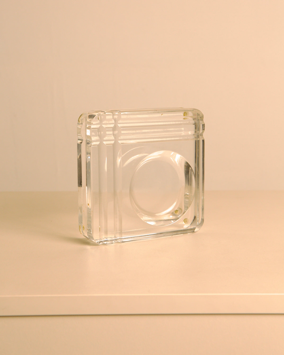 Title: Italian Square Lucite Catchall Dish, 1970s — close-up