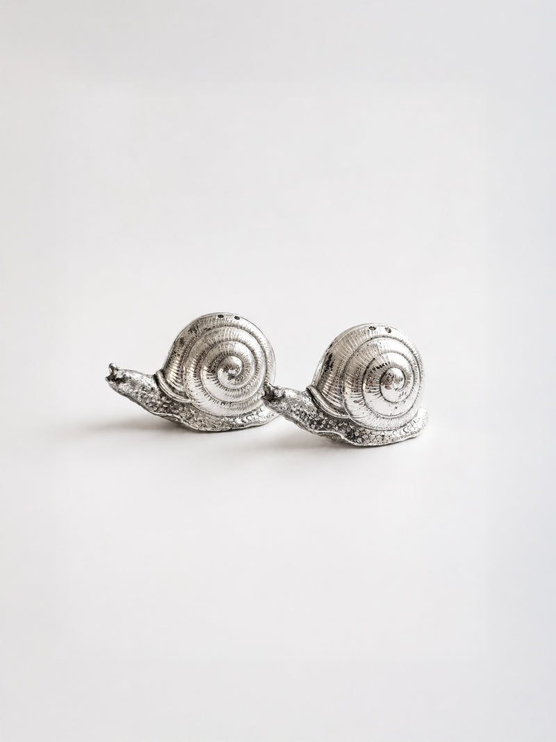 Silver plated salt and pepper snails - 1980s by Dodo Vintage | The Oblist