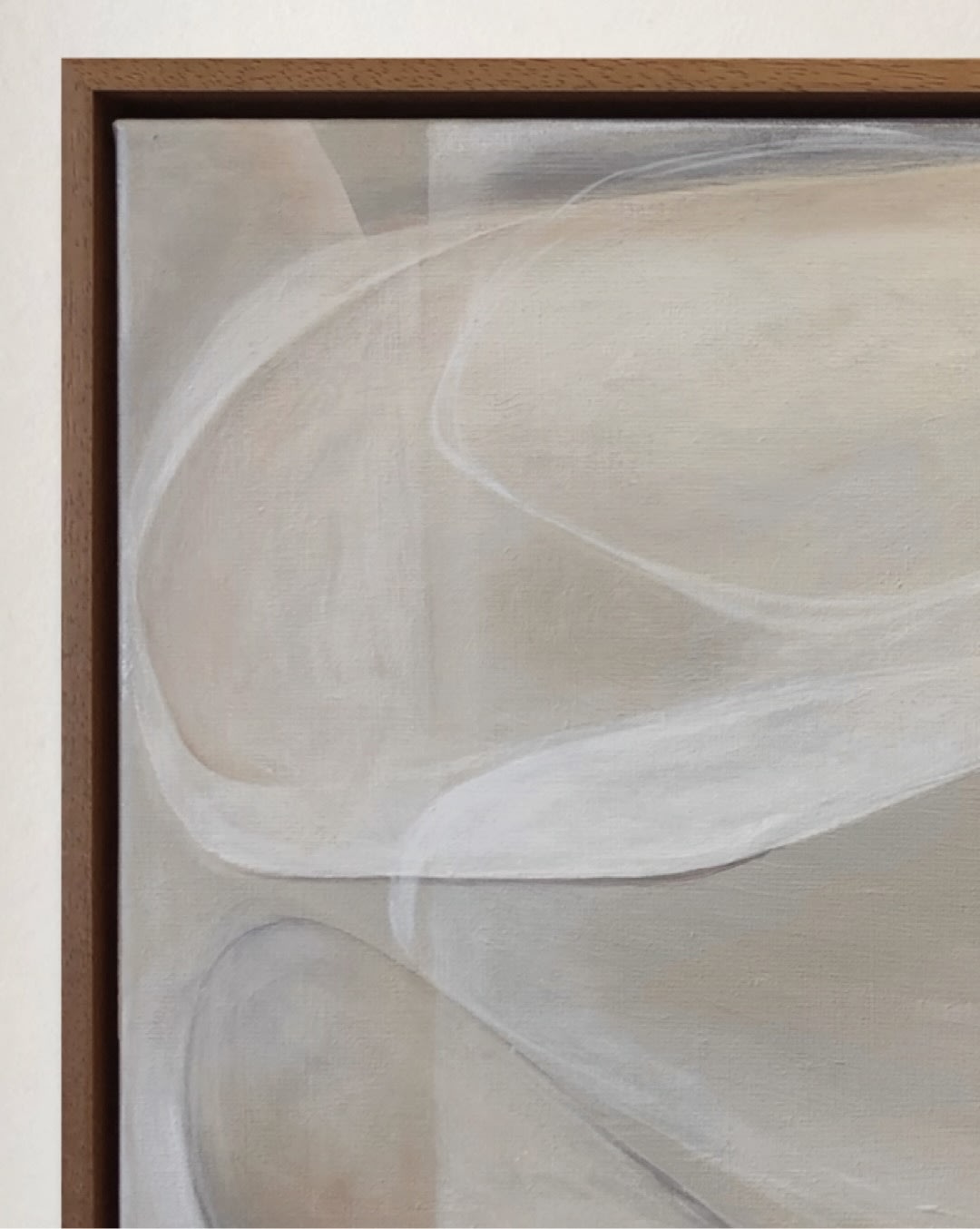 Pause, 2025 Painting — close-up of soft beige and white colors