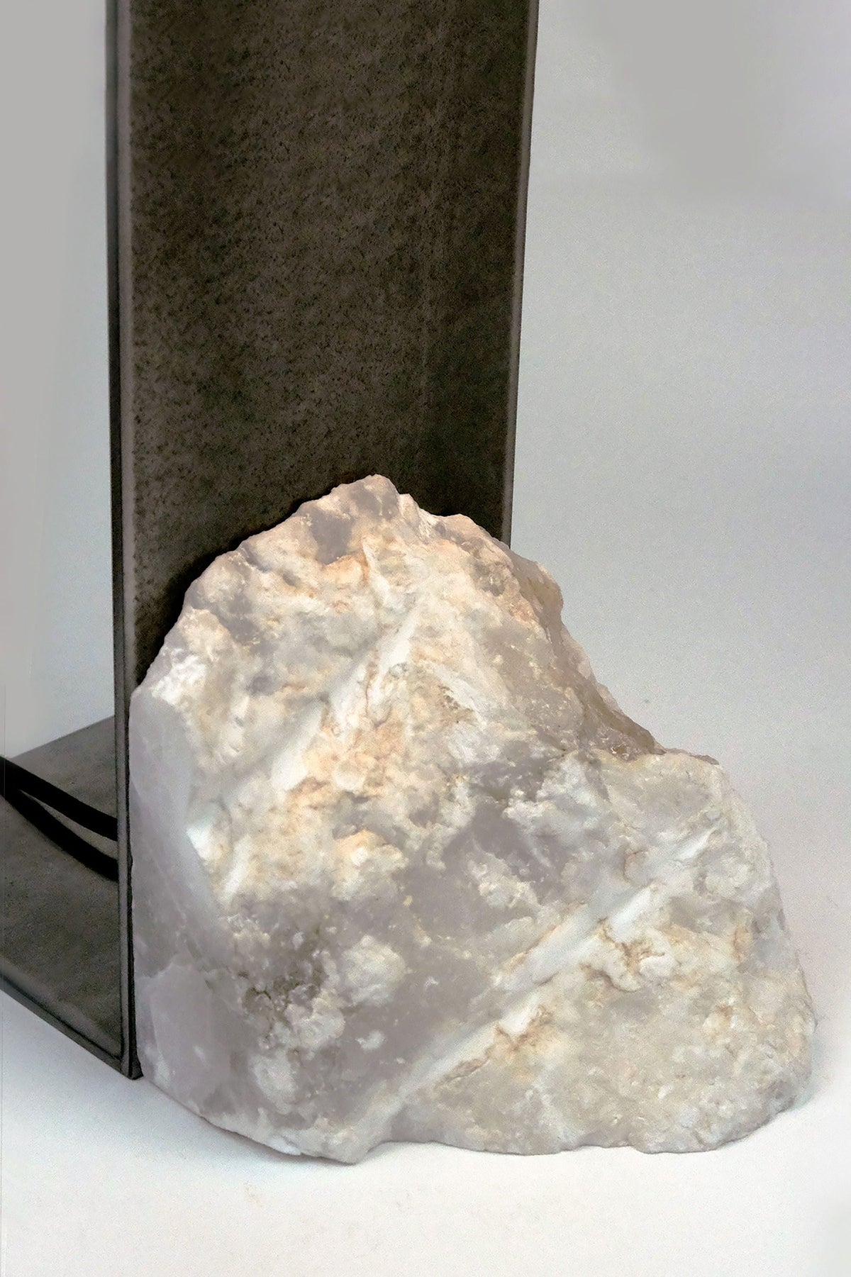 Himalaya Lunar table lamp with illuminated natural stone base detail