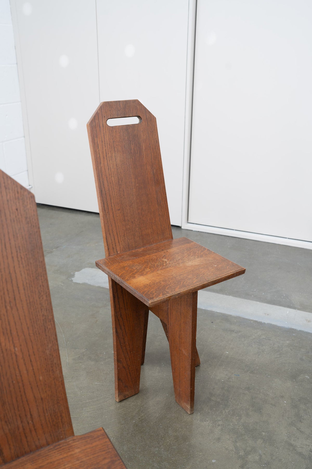 Architectural Brutalist Vernacular Oak Chair (1 of 5) — view 10