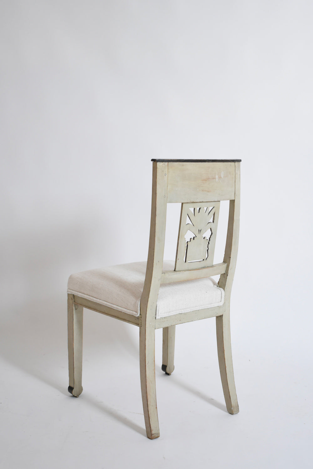 Neoclassical Pineapple Chairs, 1960s — back view showing light wood finish