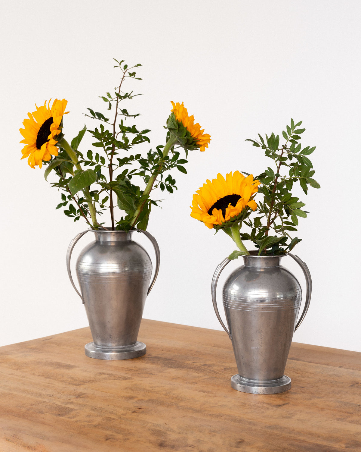 Monumental Art Deco Pewter Vases by GAB, Sweden, 1930s — additional view