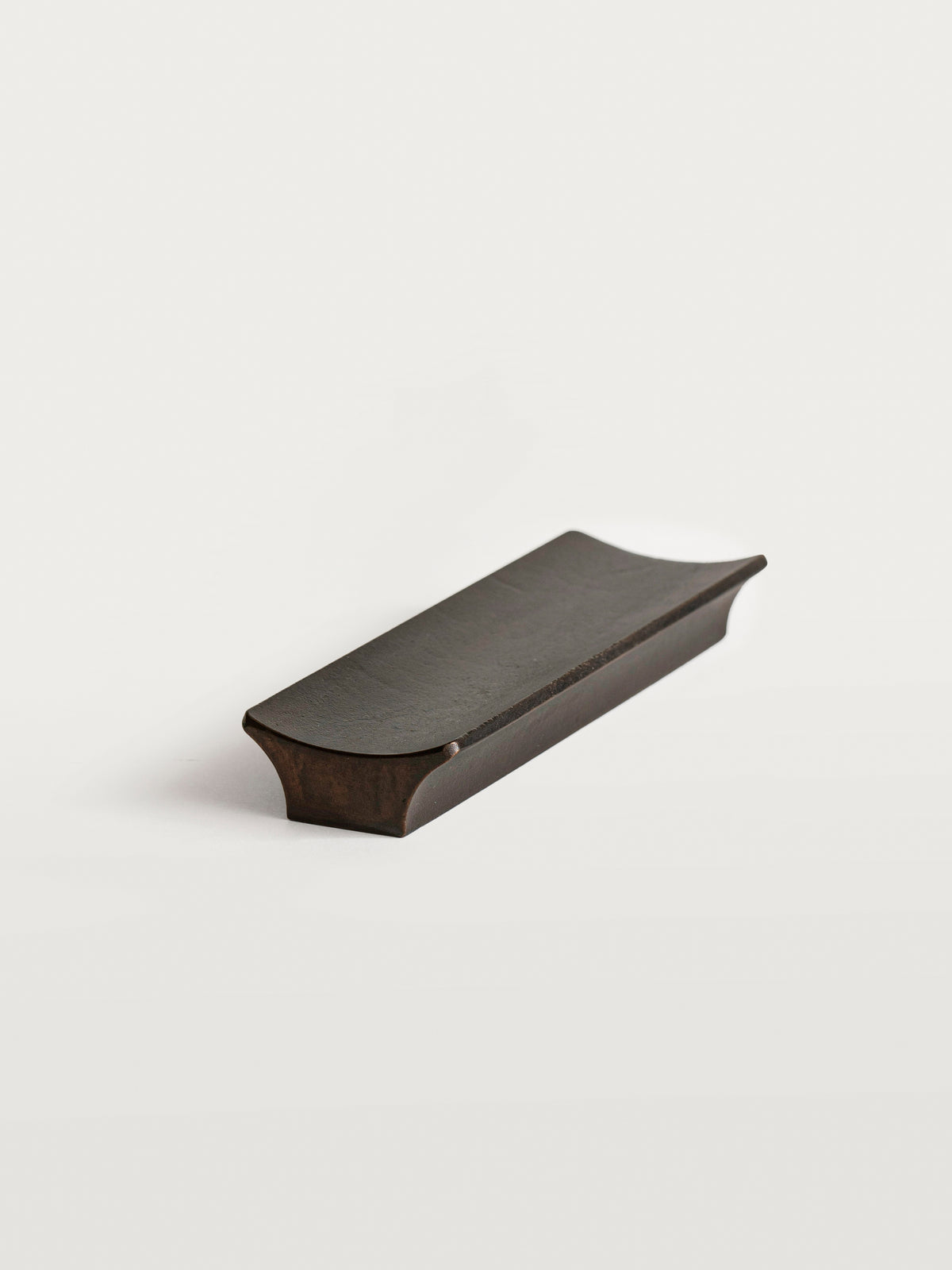 Arc Pen Tray — back view showing dark wood finish