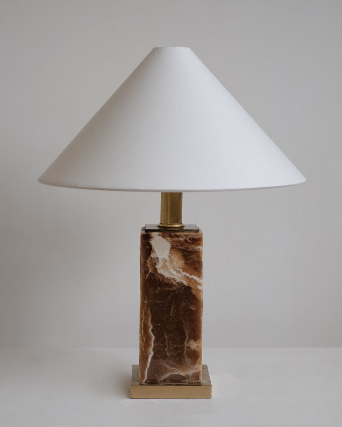 Onyx Table Lamp by septembre studios | The Oblist — handcrafted marble base, white shade
