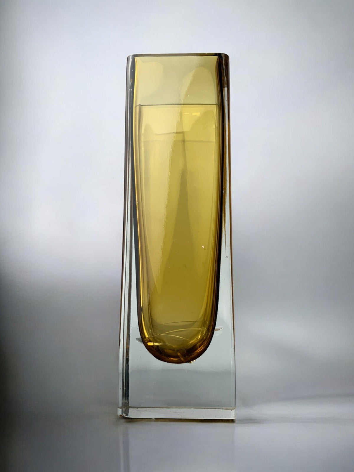 Yellow Sommerso Vase, Murano Glass, Italy, 1970 | The Oblist — handcrafted, vintage, yellow glass