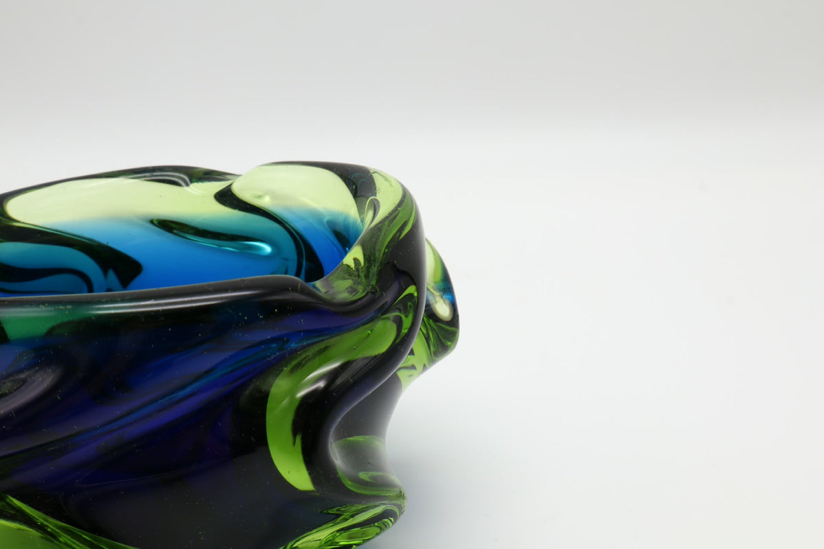 Mid-Century Murano Sculptural Glass Bowl – Italy, 1960s — side angle
