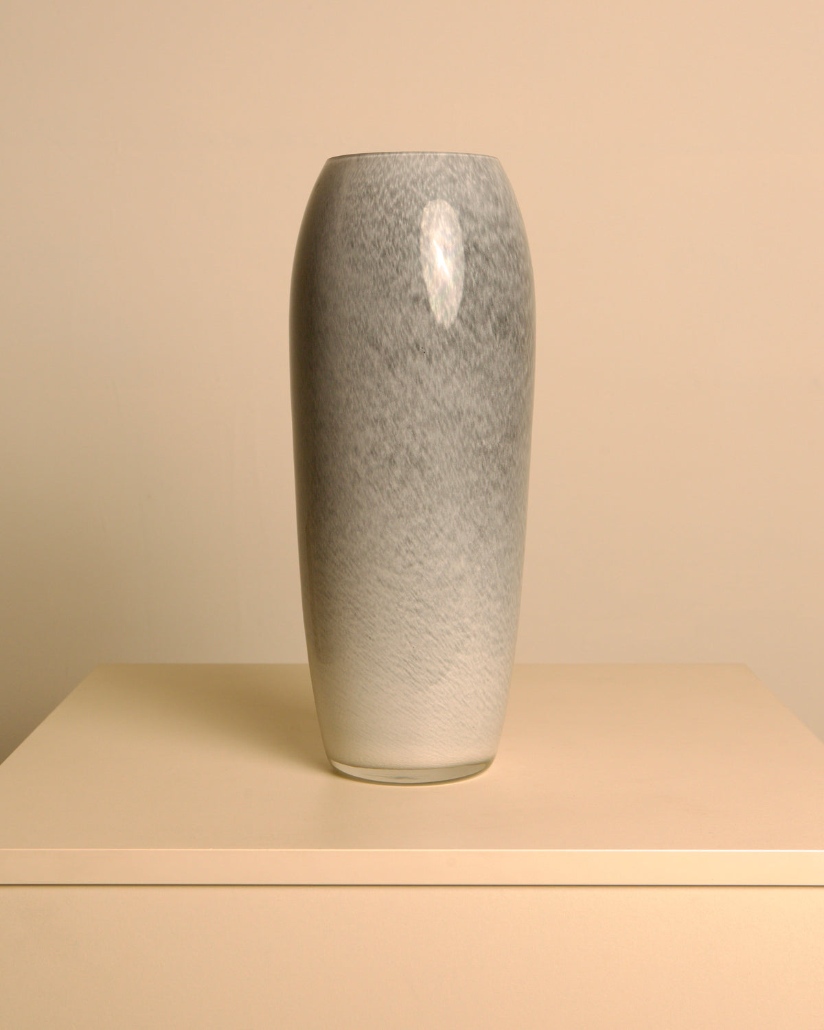 Italian Murano Glass Vase, Speckled Grey Satin Finish, 1980s by Treaptyque | The Oblist