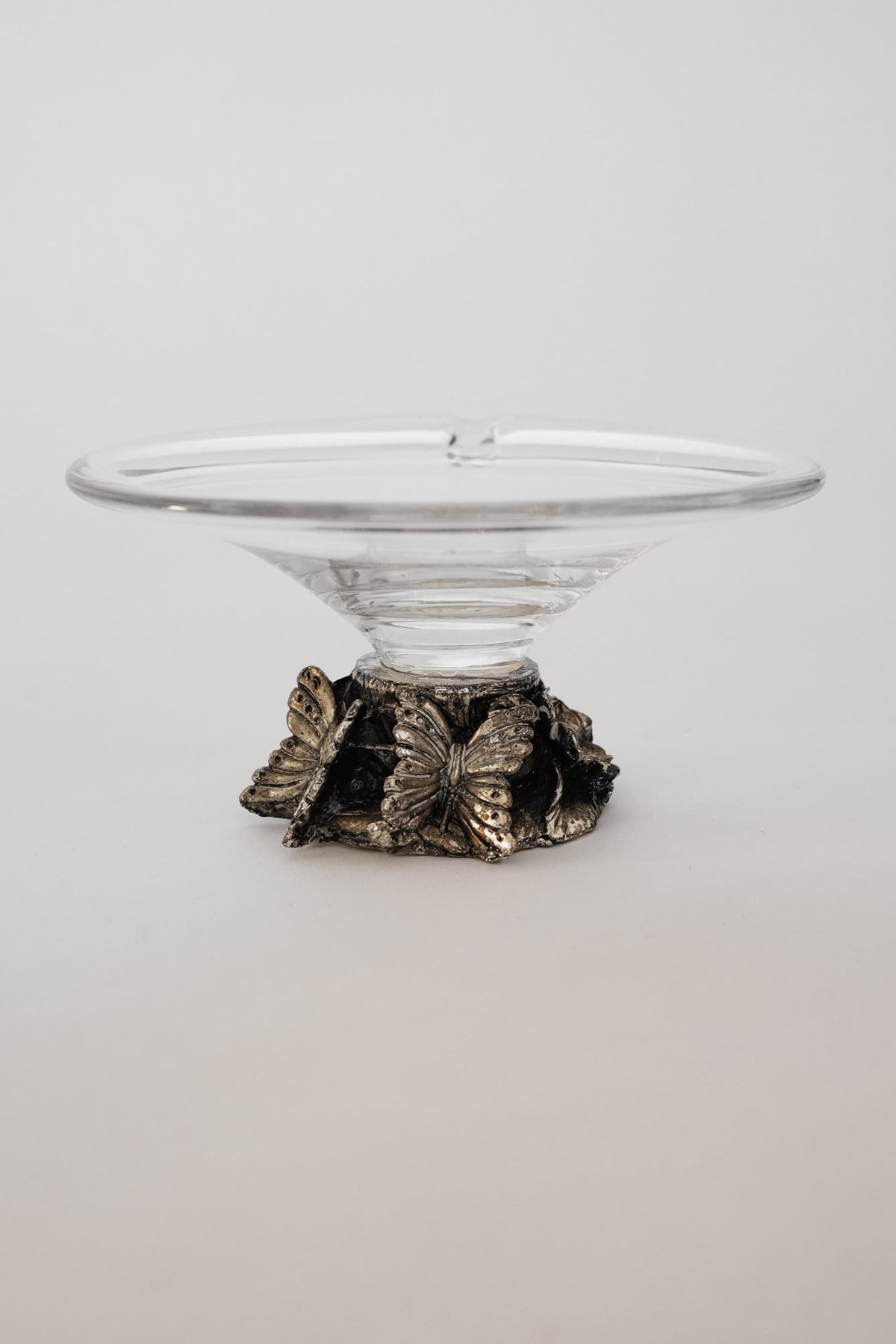 Glass Murano Dish on Metal Base  — detail view