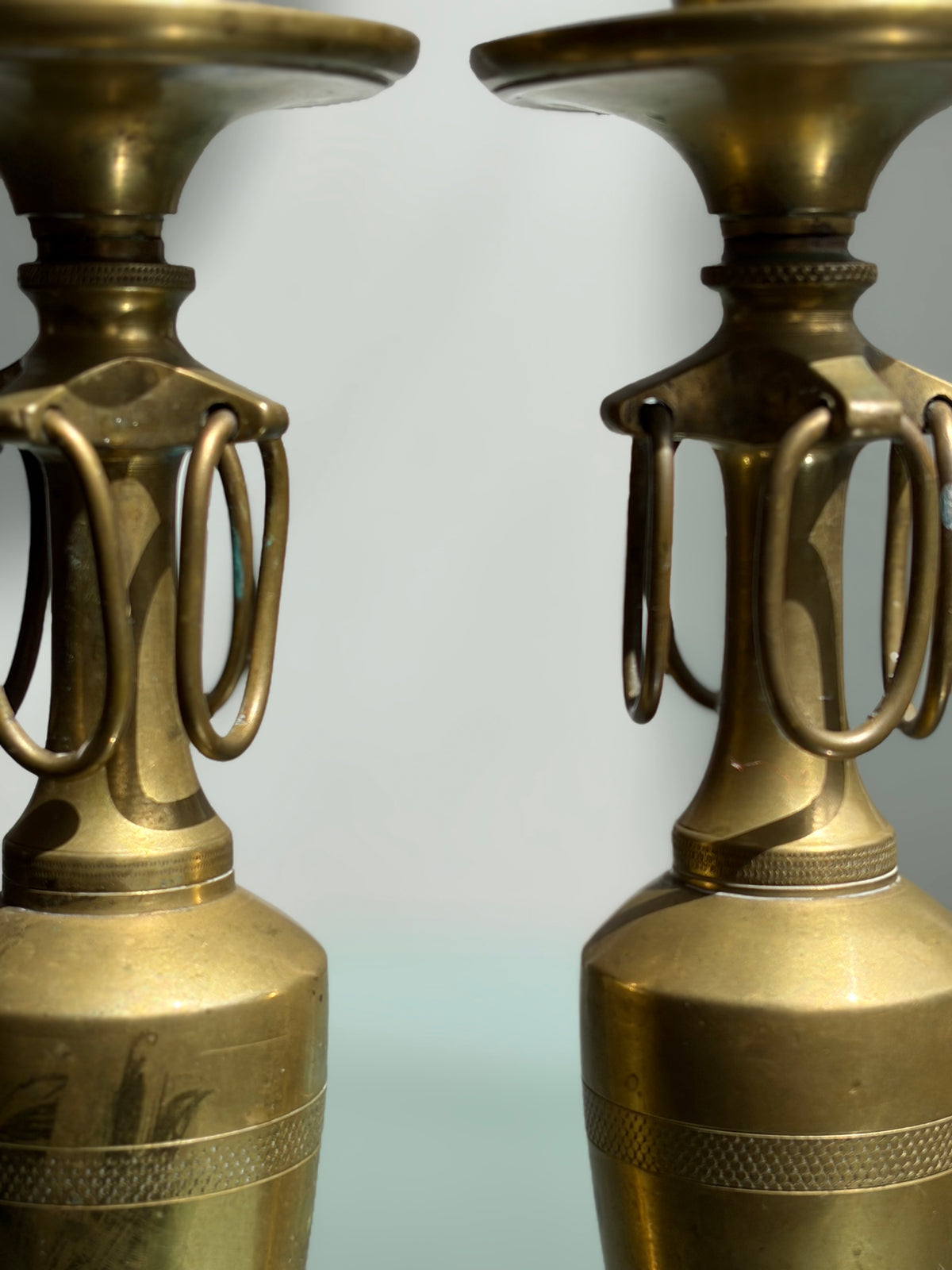Pair of French Empire Candleholders, Late 19th Century — side angle